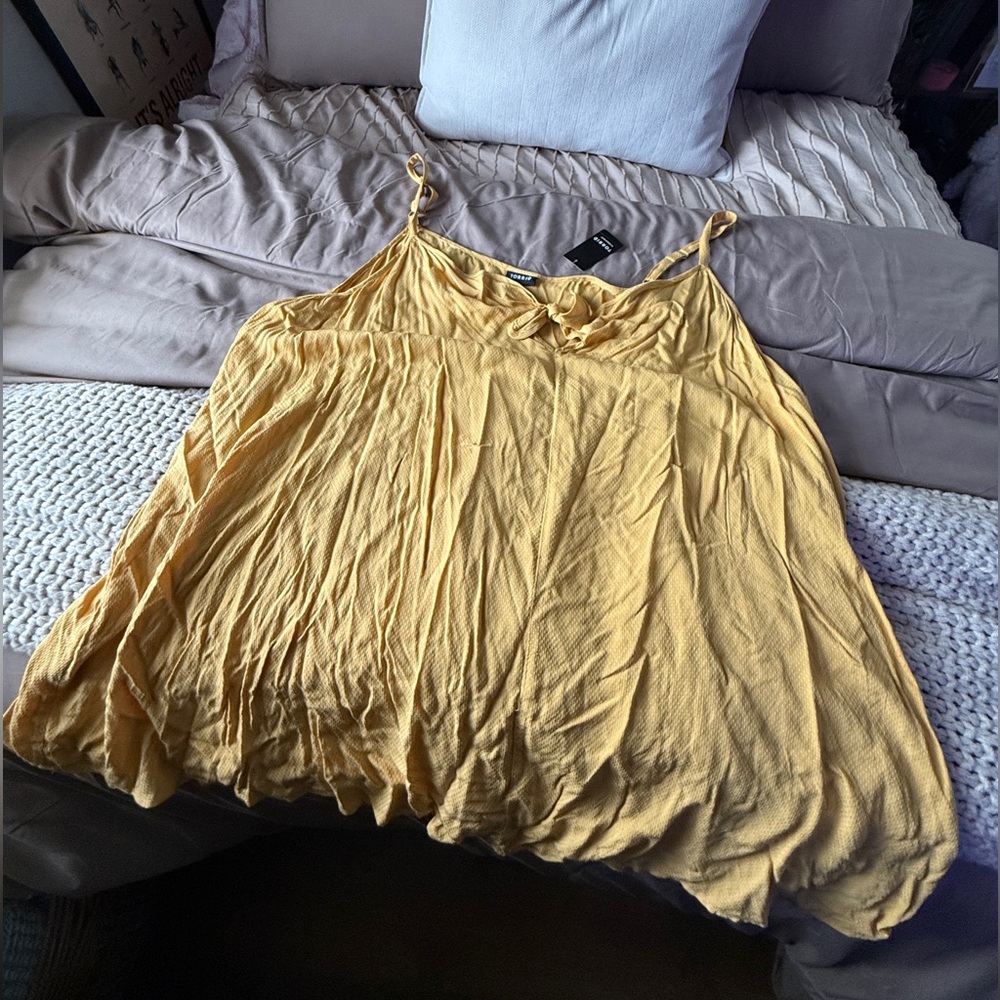 Yellow Spaghetti Strap Bow Shirt Torrid